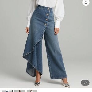 Stylish Asymmetrical Denim Flare Jeans